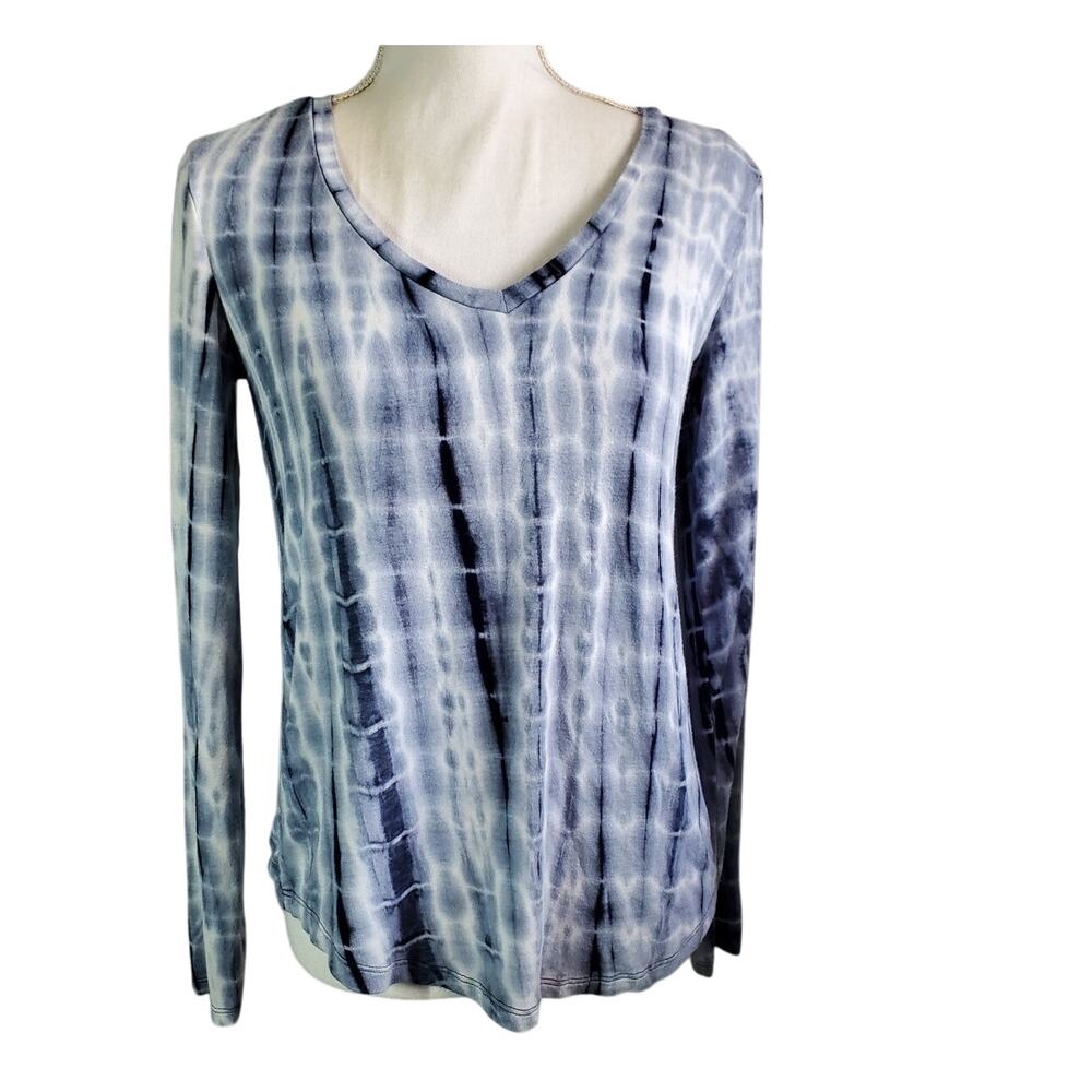 Aeropostale Seriously Soft Perfect V Blue and White Long Sleeve Top